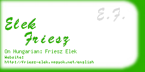 elek friesz business card